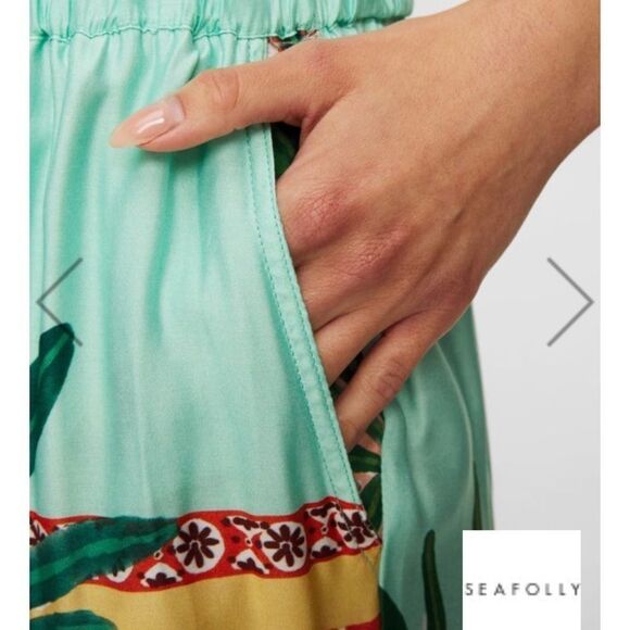 Seafolly On Vacation Silk Pant size Medium Cat Lovers - Picture 3 of 13